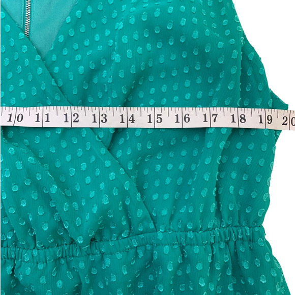 Lane Bryant Dress Women's 14/16 Clip Dot Wrap Look Top Exposed Zip Fairy Wedding - Picture 6 of 7